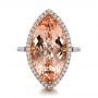14k Rose Gold 14k Rose Gold Marquise Morganite And Diamond Halo Ring - Top View -  100797 - Thumbnail