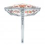  Platinum Platinum Marquise Morganite And Diamond Halo Ring - Side View -  100797 - Thumbnail