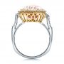 14k Yellow Gold 14k Yellow Gold Marquise Morganite And Diamond Halo Ring - Front View -  100797 - Thumbnail