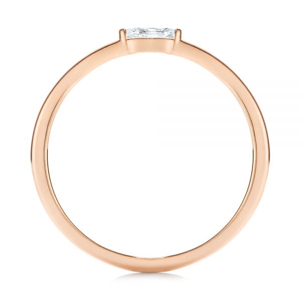 14k Rose Gold 14k Rose Gold Marquise Solitaire Diamond Stacking Ring - Front View -  106161 - Thumbnail