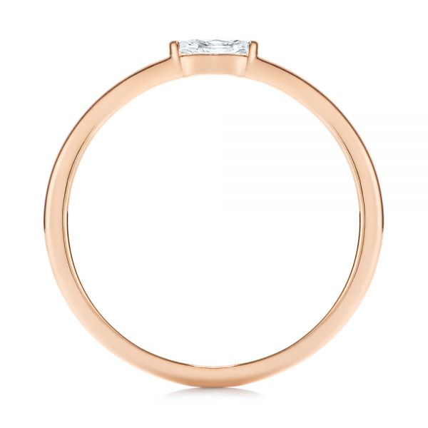 18k Rose Gold 18k Rose Gold Marquise Solitaire Diamond Stacking Ring - Front View -  106161 - Thumbnail