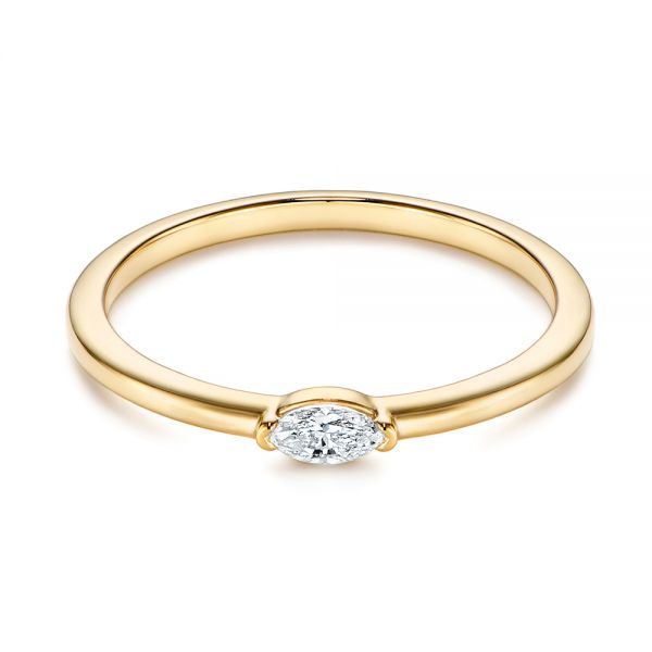 18k Yellow Gold 18k Yellow Gold Marquise Solitaire Diamond Stacking Ring - Flat View -  106161 - Thumbnail