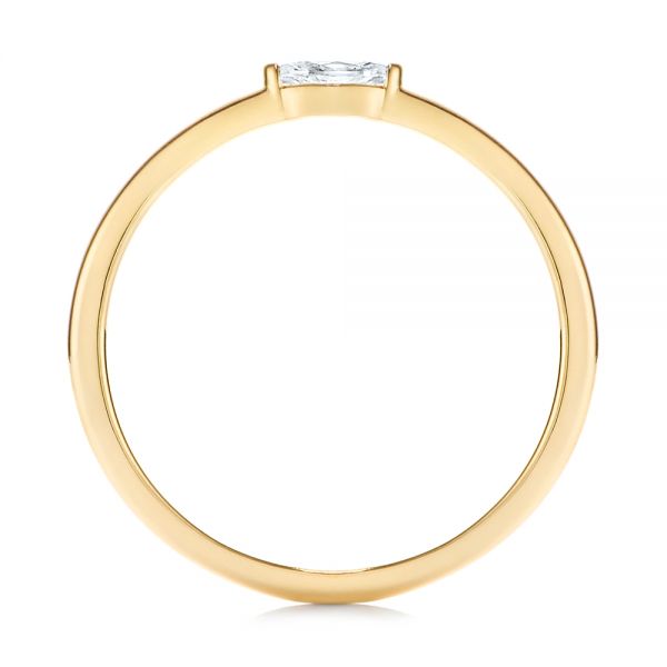 14k Yellow Gold Marquise Solitaire Diamond Stacking Ring - Front View -  106161 - Thumbnail