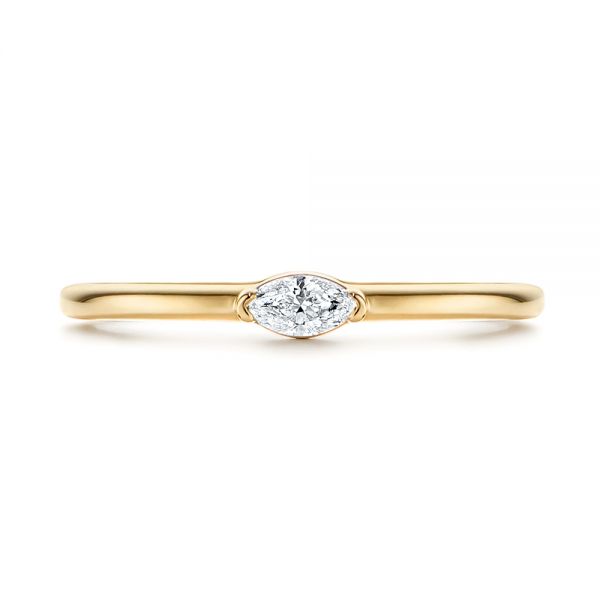 14k Yellow Gold Marquise Solitaire Diamond Stacking Ring - Top View -  106161