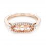 14k Rose Gold Morganite And Diamond Fashion Ring - Flat View -  103676 - Thumbnail