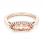 14k Rose Gold Morganite And Diamond Fashion Ring - Flat View -  103676 - Thumbnail