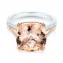 14k Rose Gold Morganite And Diamond Fashion Ring - Flat View -  105009 - Thumbnail