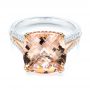 18k Rose Gold 18k Rose Gold Morganite And Diamond Fashion Ring - Flat View -  105009 - Thumbnail