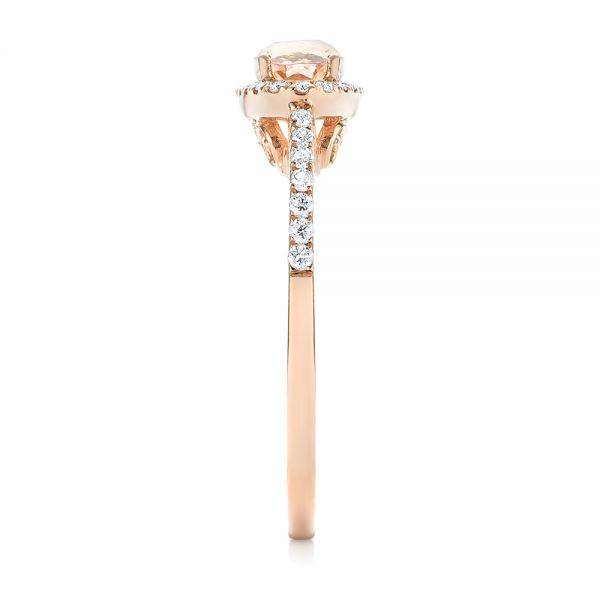 18k Rose Gold 18k Rose Gold Morganite And Diamond Fashion Ring - Side View -  103676