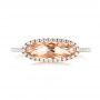 14k Rose Gold Morganite And Diamond Fashion Ring - Top View -  103676 - Thumbnail