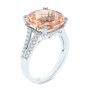 14k White Gold 14k White Gold Morganite And Diamond Fashion Ring - Three-Quarter View -  105009 - Thumbnail