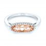 18k White Gold 18k White Gold Morganite And Diamond Fashion Ring - Flat View -  103676 - Thumbnail