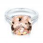  Platinum Platinum Morganite And Diamond Fashion Ring - Flat View -  105009 - Thumbnail