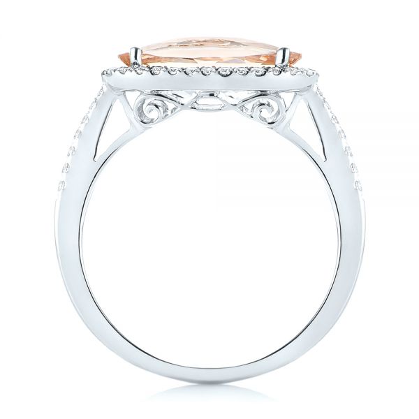  Platinum Platinum Morganite And Diamond Fashion Ring - Front View -  103676