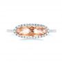  Platinum Platinum Morganite And Diamond Fashion Ring - Top View -  103676 - Thumbnail