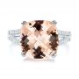 18k White Gold 18k White Gold Morganite And Diamond Fashion Ring - Top View -  105009 - Thumbnail