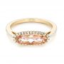 14k Yellow Gold 14k Yellow Gold Morganite And Diamond Fashion Ring - Flat View -  103676 - Thumbnail