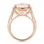 14k Rose Gold 14k Rose Gold Morganite And Diamond Halo Fashion Ring - Front View -  101779 - Thumbnail