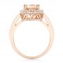 18k Rose Gold 18k Rose Gold Morganite And Diamond Halo Fashion Ring - Front View -  102532 - Thumbnail