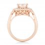 14k Rose Gold 14k Rose Gold Morganite And Diamond Halo Fashion Ring - Front View -  102533 - Thumbnail