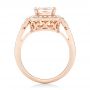 18k Rose Gold 18k Rose Gold Morganite And Diamond Halo Fashion Ring - Front View -  102533 - Thumbnail