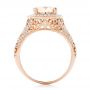  Rose Gold Rose Gold Morganite And Diamond Halo Fashion Ring - Front View -  102534 - Thumbnail
