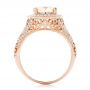 18k Rose Gold 18k Rose Gold Morganite And Diamond Halo Fashion Ring - Front View -  102534 - Thumbnail