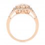 14k Rose Gold Morganite And Diamond Halo Fashion Ring - Front View -  103759 - Thumbnail
