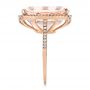 14k Rose Gold 14k Rose Gold Morganite And Diamond Halo Fashion Ring - Side View -  101779 - Thumbnail