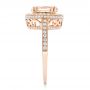 14k Rose Gold 14k Rose Gold Morganite And Diamond Halo Fashion Ring - Side View -  102532 - Thumbnail