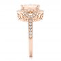 14k Rose Gold 14k Rose Gold Morganite And Diamond Halo Fashion Ring - Side View -  102533 - Thumbnail