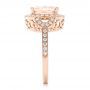 18k Rose Gold 18k Rose Gold Morganite And Diamond Halo Fashion Ring - Side View -  102533 - Thumbnail