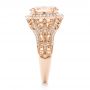 14k Rose Gold 14k Rose Gold Morganite And Diamond Halo Fashion Ring - Side View -  102534 - Thumbnail