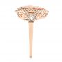 14k Rose Gold Morganite And Diamond Halo Fashion Ring - Side View -  103759 - Thumbnail