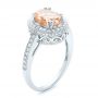 18k White Gold 18k White Gold Morganite And Diamond Halo Fashion Ring - Three-Quarter View -  102532 - Thumbnail