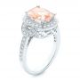 18k White Gold 18k White Gold Morganite And Diamond Halo Fashion Ring - Three-Quarter View -  102533 - Thumbnail