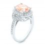  Platinum Platinum Morganite And Diamond Halo Fashion Ring - Three-Quarter View -  102533 - Thumbnail