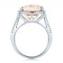 18k White Gold 18k White Gold Morganite And Diamond Halo Fashion Ring - Front View -  101779 - Thumbnail