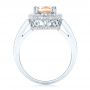 18k White Gold 18k White Gold Morganite And Diamond Halo Fashion Ring - Front View -  102532 - Thumbnail