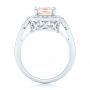 18k White Gold 18k White Gold Morganite And Diamond Halo Fashion Ring - Front View -  102533 - Thumbnail