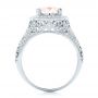 14k White Gold 14k White Gold Morganite And Diamond Halo Fashion Ring - Front View -  102534 - Thumbnail