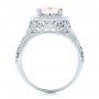  Platinum Platinum Morganite And Diamond Halo Fashion Ring - Front View -  102534 - Thumbnail