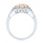 18k White Gold 18k White Gold Morganite And Diamond Halo Fashion Ring - Front View -  103759 - Thumbnail