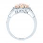 14k White Gold 14k White Gold Morganite And Diamond Halo Fashion Ring - Front View -  103759 - Thumbnail