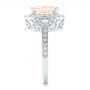  Platinum Platinum Morganite And Diamond Halo Fashion Ring - Side View -  102533 - Thumbnail