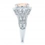  Platinum Platinum Morganite And Diamond Halo Fashion Ring - Side View -  102534 - Thumbnail