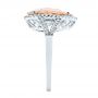 14k White Gold 14k White Gold Morganite And Diamond Halo Fashion Ring - Side View -  103759 - Thumbnail