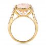 14k Yellow Gold 14k Yellow Gold Morganite And Diamond Halo Fashion Ring - Front View -  101779 - Thumbnail