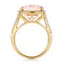 14k Yellow Gold 14k Yellow Gold Morganite And Diamond Halo Fashion Ring - Front View -  101779 - Thumbnail