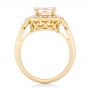14k Yellow Gold 14k Yellow Gold Morganite And Diamond Halo Fashion Ring - Front View -  102533 - Thumbnail